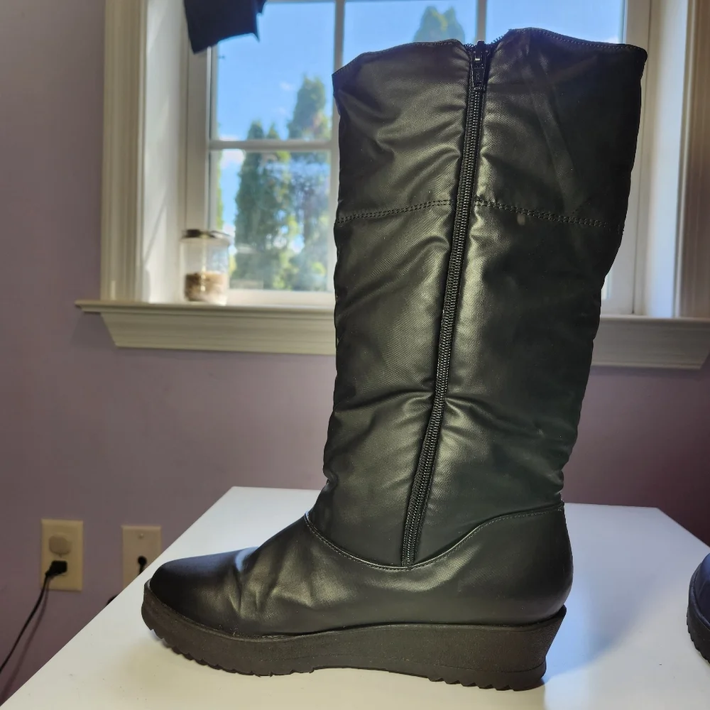 Naturalizer Black Rain or Snow Side Zip Up Boots Size 7